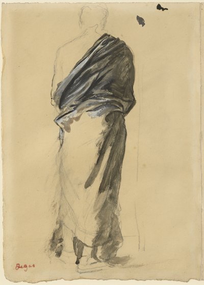 Studium draperii, 1860-65 autorstwa Edgar Degas