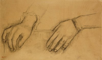 Studium rąk do portretu Helene Rouart; Studium rąk, Do portretu Helene Rouart, ok. 1886 r. autorstwa Edgar Degas