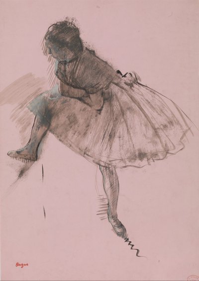 Studium tancerza baletowego recto, Dwa etiudy tancerzy verso, ca. 1873. autorstwa Edgar Degas