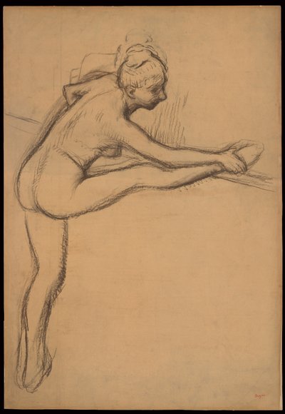 Studie eines Aktes (Tänzerin an der Barre) autorstwa Edgar Degas