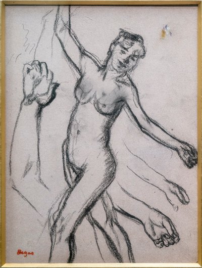 Studium kobiety. 1878, węgiel na papierze. autorstwa Edgar Degas
