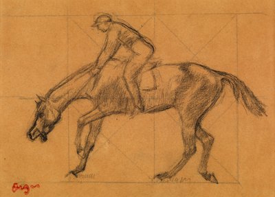 Koniec wyścigu, ok. 1882 r. (kreda na barwionym papierze) autorstwa Edgar Degas