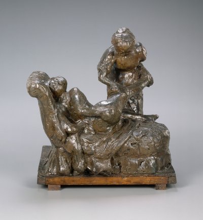 Grupa Masażystka, ok. 1895 (plastilina, metalowa armatura, drewno, korek, na drewnianej podstawie) autorstwa Edgar Degas