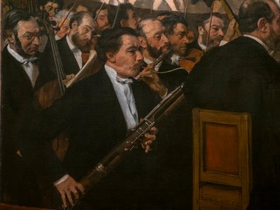 Orkiestra Operowa (szczegół). 1870. Olej na płótnie. autorstwa Edgar Degas