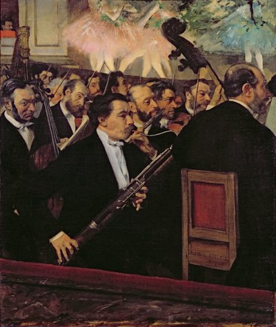 Orkiestra operowa, ok. 1870 (olej na płótnie) autorstwa Edgar Degas