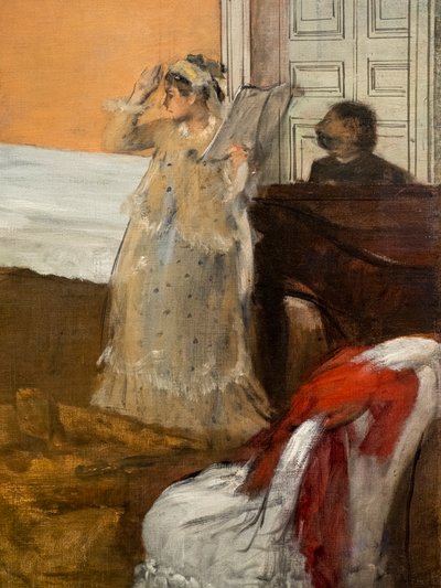 Powtórzenie piosenki (szczegół). Około 1869. Olej na płótnie. autorstwa Edgar Degas