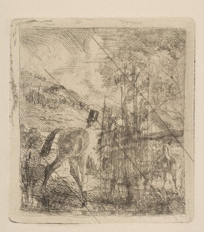 Sportowiec wsiadający na konia, 1856. autorstwa Edgar Degas
