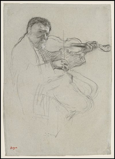 Skrzypek, Studium do „Próby”, ok. 1879 r. autorstwa Edgar Degas