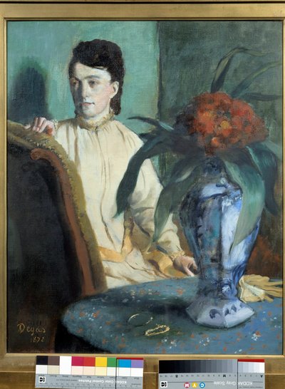 Kobieta ma obraz Potiche Edgara Degasa (1834-1917) autorstwa Edgar Degas