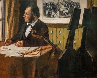Wiolonczelista Louis-Marie Pilet. Około 1868-1869. Olej na płótnie. autorstwa Edgar Degas