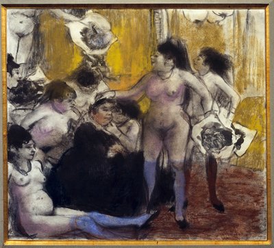 Impreza patrona Maison zamyka się podczas przyjęcia na cześć proxenete. Obraz Edgara Degasa autorstwa Edgar Degas
