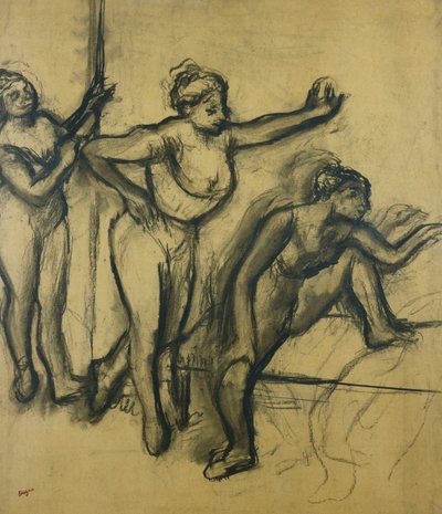 Trzech tancerzy w trykotach; Trzech tancerzy w strojach kąpielowych, 1903 autorstwa Edgar Degas