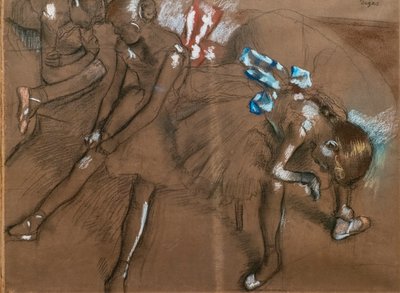 Trzech tancerzy. Około 1880 r. Węgiel i pastel na papierze autorstwa Edgar Degas