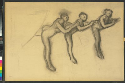 Trzech tancerzy w rajstopach, ok. 1895-1900 autorstwa Edgar Degas
