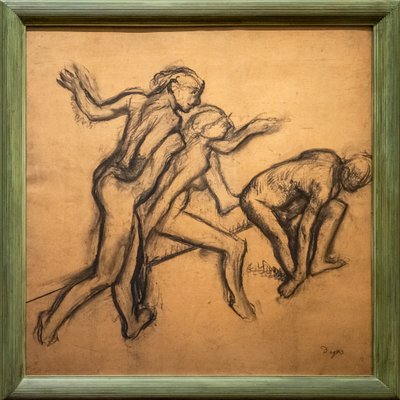 Trzy nagie tancerki. 1895-1900. Węgiel na kalce technicznej. autorstwa Edgar Degas