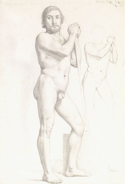 Dwa akademickie studia człowieka, ok. 1856 r. autorstwa Edgar Degas