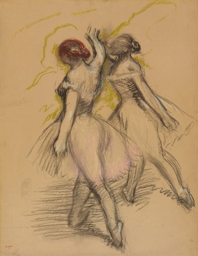 Dwóch tancerzy; Dwie tancerki, ok.1889 autorstwa Edgar Degas