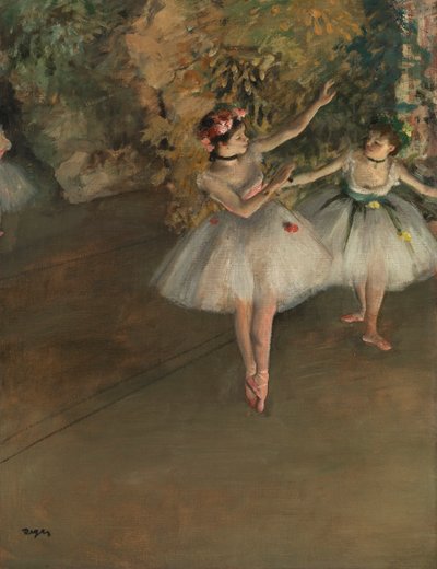 Dwóch tancerzy na scenie, 1874. autorstwa Edgar Degas