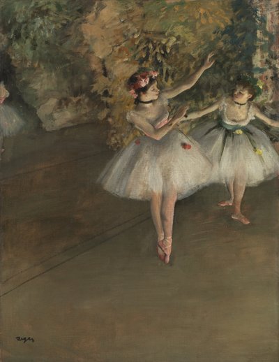 Dwóch tancerzy na scenie, c.1874 autorstwa Edgar Degas