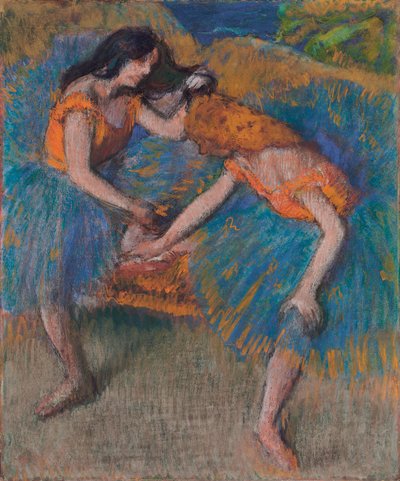 Dwóch tancerzy z żółtymi gorsetami, ok. 1902 r. autorstwa Edgar Degas