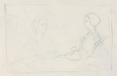Dwie siedzące kobiety verso, 1856-1860. autorstwa Edgar Degas