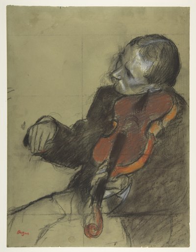 Skrzypek, studium do „Lekcji tańca” autorstwa Edgar Degas