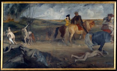 Scena wojenna w średniowieczu Malarstwo Edgara Degasa (1834-1917) 1861 Nd. 0,85x1,47 m Paryż, musee d