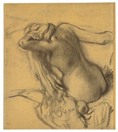 Kobieta susząca włosy, ok. 1890-95 autorstwa Edgar Degas