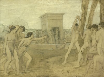 Młode spartańskie dziewczyny rzucające wyzwanie chłopcom, ok. 1860 r autorstwa Edgar Degas