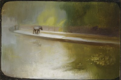 Poranek: Kanał Glamorgan (olej na płycie) autorstwa Edgar Herbert Thomas