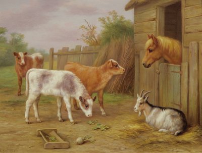 Scena w obejściu (olej na płycie) autorstwa Edgar Hunt