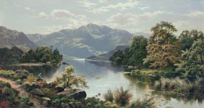 Scena nad jeziorem w północnej Walii autorstwa Edgar Longstaffe