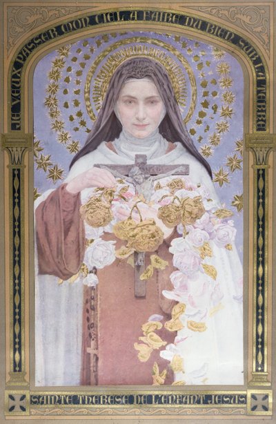 Święta Teresa z Lisieux (1873-97) 1928 (akwarela na papierze) autorstwa Edgar Maxence