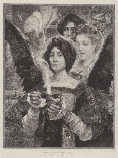 Duch lasu (rycina) autorstwa Edgar Maxence