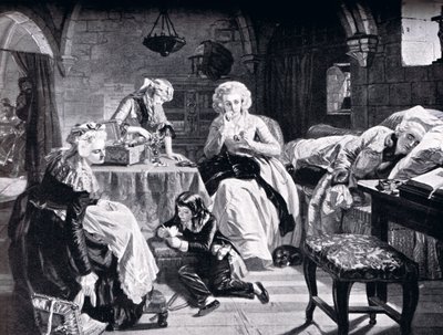 Ludwik XVI i jego rodzina w Chateau du Temple, z „Historii narodów” autorstwa Edgar Melville Ward