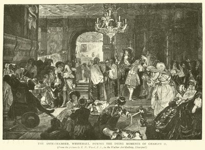 Przedpokój, Whitehall, w chwilach śmierci Karola II autorstwa Edgar Melville Ward
