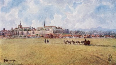 Północna Hiszpania: Astorga, z południowego wschodu (kolor lito) autorstwa Edgar T. A. Wigram