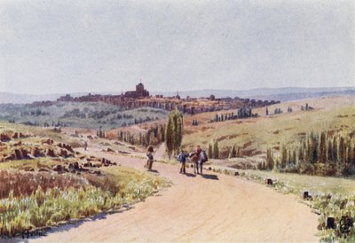 Północna Hiszpania: Avila, z północnego zachodu (kolor lito) autorstwa Edgar T. A. Wigram