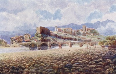Północna Hiszpania: San Vicente de la Barquera (kolor lito) autorstwa Edgar T. A. Wigram
