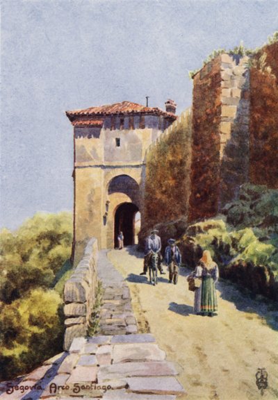 Północna Hiszpania: Segovia, Arco Santiago (kolor lito) autorstwa Edgar T. A. Wigram