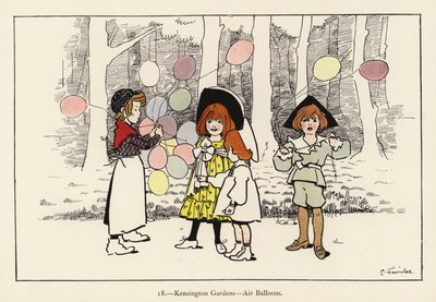Ogrody Kensington, balony powietrzne autorstwa Edith Farmiloe