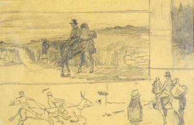 Irlandzki wózek (ołówek na papierze) autorstwa Edith Oenone Anna Somerville