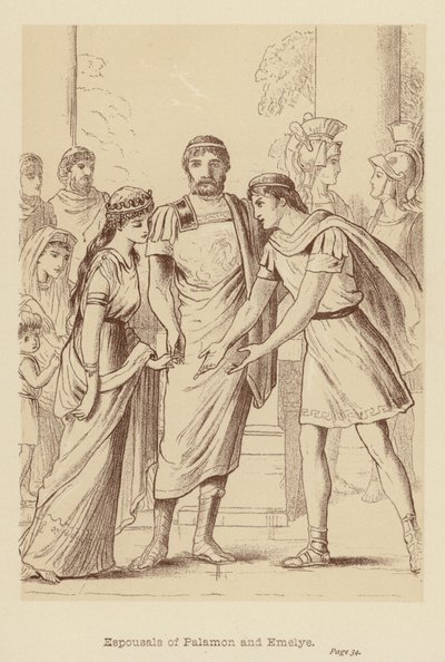 Espousals of Palamon and Emelye (litografia) autorstwa Edith Scannell