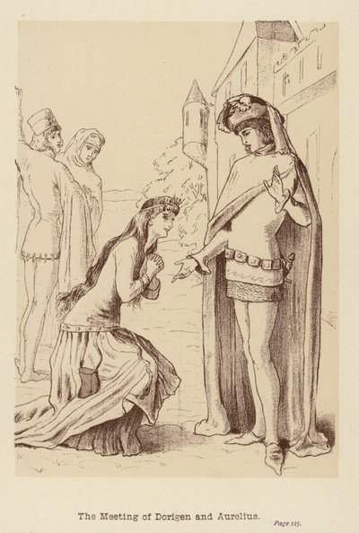 Spotkanie Dorigena i Aureliusza (litografia) autorstwa Edith Scannell
