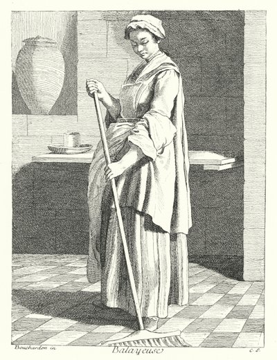 Zamiatarka (grawerowanie) autorstwa Edmé (after) Bouchardon