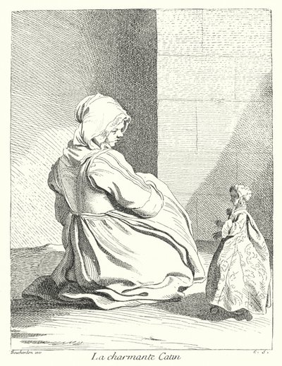 Czarująca prostytutka (rycina) autorstwa Edmé (after) Bouchardon