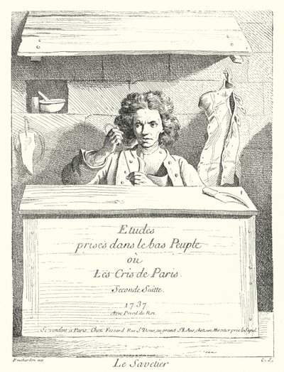 Szewc (grawerunek) autorstwa Edmé (after) Bouchardon