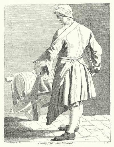 Podróżujący sprzedawca octu (grawerunek) autorstwa Edmé (after) Bouchardon