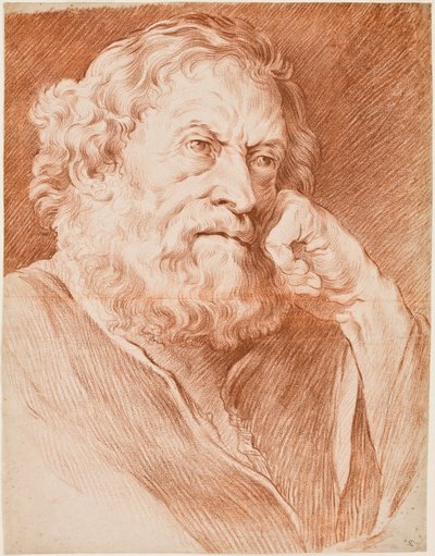 Głowa brodatego mężczyzny, połowa XVIII w. (kreda na papierze) autorstwa Edmé Bouchardon