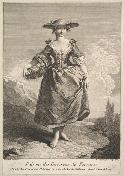 Chłopka z okolic Ferrary, 1734. autorstwa Edme Jeaurat